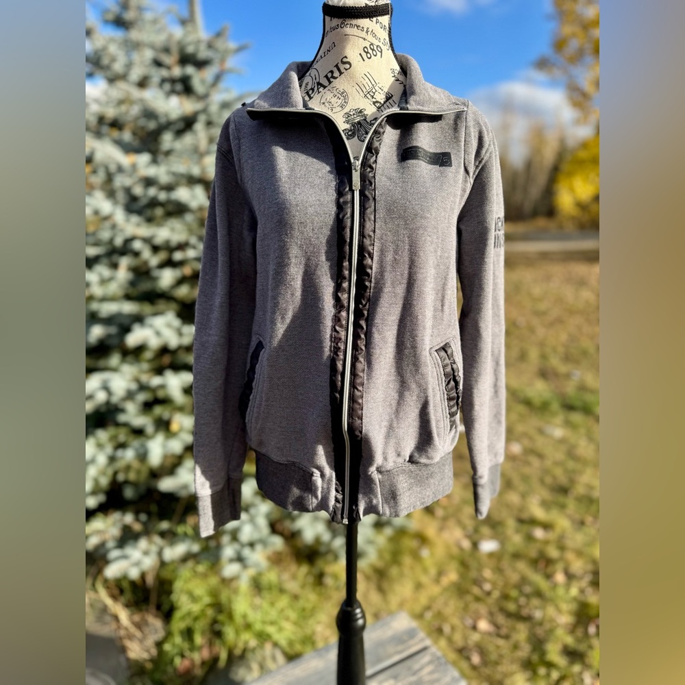 Jack & Jones Women's Charcoal Zip-Up Jacket